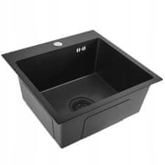 REA Ugradbeni sudoper s jednim koritom, crni mat, Leo 40 cm, crni mat