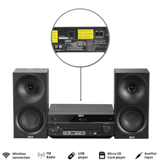 Akai AM-301B 2×20 W Bluetooth 3.0 CD MP3 USB FM AUX Crni