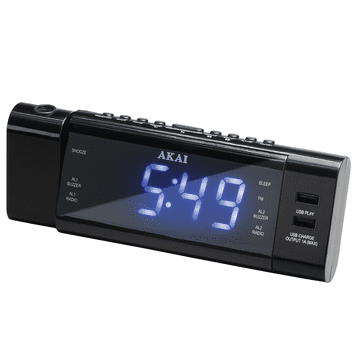 Akai radio sat ACR-3888 AM/FM PLL 40 stanica USB dvostruki alarm projekcija