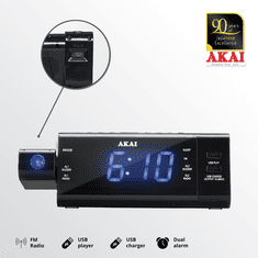 Akai radio sat ACR-3888 AM/FM PLL 40 stanica USB dvostruki alarm projekcija