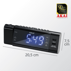 Akai radio sat ACR-3888 AM/FM PLL 40 stanica USB dvostruki alarm projekcija