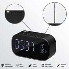 Akai ABTS-S2 Radio sat 2×3 W RMS Bluetooth 4.2 FM USB TF AUX Crni