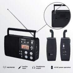 Akai Prijenosni radio APR-200 1 W RMS FM/AM/SW AUX 75 stanica Crni