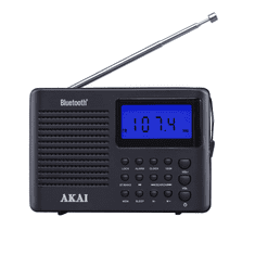 Akai Prijenosni radio APR-400 0.8 W Bluetooth 5.0 FM/AM Budilica Crni