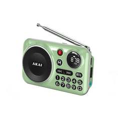 Akai Prijenosni radio APR-500 2,5 W RMS Bluetooth 5,3 FM USB TF Zeleni