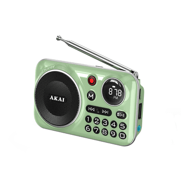 Akai Prijenosni radio APR-500 2,5 W RMS Bluetooth 5,3 FM USB TF Zeleni