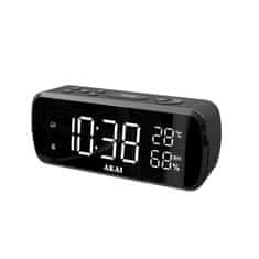 Akai ACR-1080 FM radio sat 0,5 W LED 1,5" termometar higrometar crna