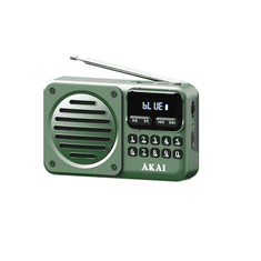 Akai Prijenosni radio APR-300 2.5 W Bluetooth 5.3 FM USB microSD zeleni