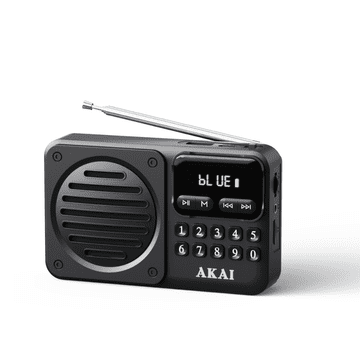 Akai Prijenosni radio APR-300 2.5 W Bluetooth 5.3 FM USB microSD Crni