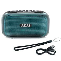 Akai Radio APR-700 2×3 W RMS Bluetooth 5.3 FM USB microSD RGB zeleni