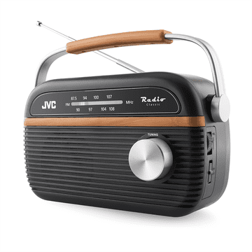 JVC RA-E215G FM 2W prijenosni radio, napajanje iz mreže/baterije, siva