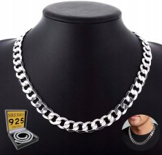 DEBELI SREBRNI LANAC 8 mm Muški 925 SREBRNI LANAC Talijanski Oklop