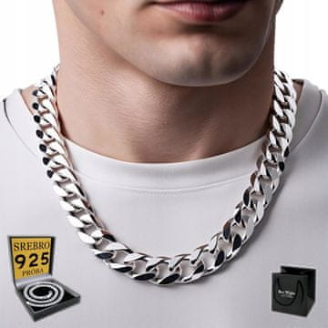 DEBELI SREBRNI MUŠKI LANAC SREBRN 925 LANAC 11mm PUN KAZ