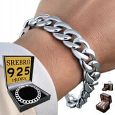SREBRNA Muška narukvica SREBRO 925 Debelo 13 mm Pozlaćeno dijamantima