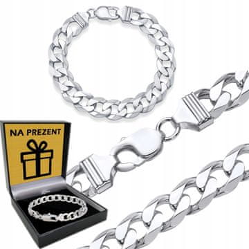 DEBELA srebrna muška narukvica Narukvica od 925 srebra 13 mm/21 cm oklop