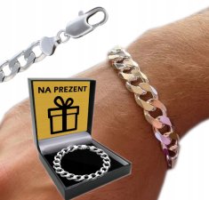 DEBELOST Srebrna Muška Narukvica 925 Srebrna Narukvica 15mm/24cm Oklop