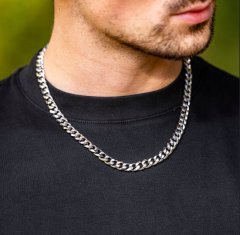 DEBELI srebrni muški lanac, oklopni lanac, IZDRŽLJIV, ELEGANTAN