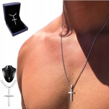 Srebrni lančić s križem Križ + TALIJANSKI lančić ELEGANTNI lančić