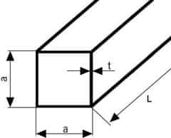 Almika Aluminijski profil 70x70x2 - 100 cm