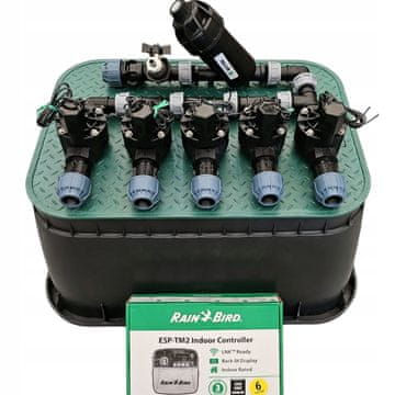 Rain Bird komplet s 5 stanica: Kolektor s filterom i kompresorom, TM2, Jama, PE 25