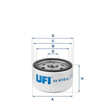 UFI 23.418.00 FILTER ULJA METALNI NISKI