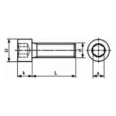 Eneron M3x16 imbus vijci pocinčani 8.8 DIN 912 PG 500 kom.