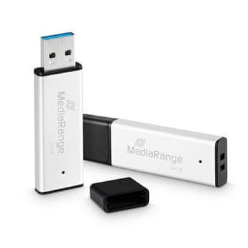 MediaRange MediaRange MR1901 USB 3.2 Gen 1 flash drive 64 GB, aluminijsko kućište, crno/srebrno
