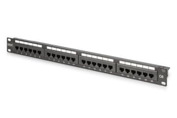 Digitus Digitus CAT 6 Patch Panel, neoklopljen, 24 porta, 1U, crni