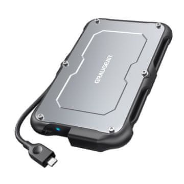 slomart GRAUGEAR G-2502-C-10G 2.5" USB-C kućište za HDD/SSD (Crno/Srebrno)