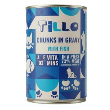 slomart TILLO mokra hrana za mačke - komadići u umaku - riba - 415g