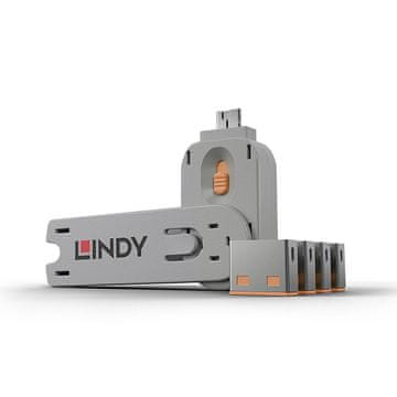 Lindy Lindy USB Port Blocker set od 4 komada, narančasti