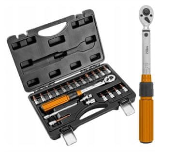 NEO Neo Tools 1/4" obostrani moment ključ, 5-25NM, set 21 kom.