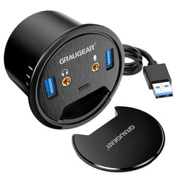 slomart GRAUGEAR G-THUB-AU-60 USB Hub 3.2 Gen 1 (3.1 Gen 1) Type-A, Crni