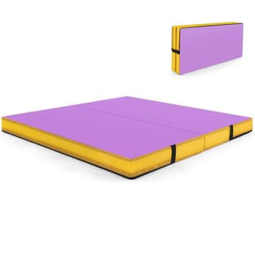 Costway Preklopiva gimnastička podloga za tumbling 4ftx4ftx4in ljubičasta