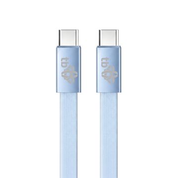 slomart TB Kabel USB-C na USB-C 1m, plosnati, nebesko plavi