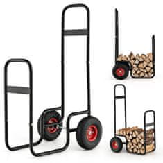 Northix Metalna kolica za ogrjev s kotačima do 100 kg kolica za ogrjev kolica za drva kolica za ogrjev kolica za ogrjev