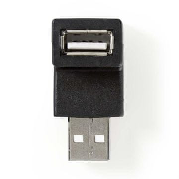 Nedis USB-A adapter | USB 2.0 | USB-A muški | USB-A ženski | 480 Mbps | Okrugli | Niklani | PVC | Crni | Kutija