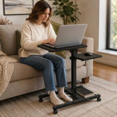 HOME & MARKER® Podesivi mobilni stalak za laptop s kotačićima, nagibnom površinom i nosivošću do 20 kg | COMPSTAND