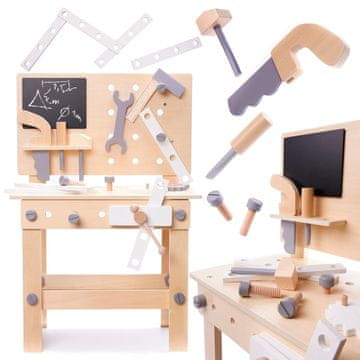 Northix Drvena radionica s alatima na stolu, DIY set