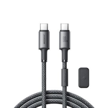 Northix Joyroom USB-C na USB-C 480Mbps kabel s magnetskim držačem 60W, 1,2 m - sivi