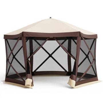 Costway Pop-up paviljon za 4-6 osoba 300x258x230 cm s 6 mreža protiv komaraca i vratima na patentni zatvarač