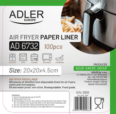 Adler Spremnik papira za pečenje AD 6732, 20 cm, 100 kom