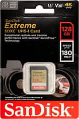SanDisk Extreme 128GB SDXC memorijska kartica + 1 godinu RescuePRO Deluxe, do 180MB/s i 90MB/s brzina čitanja/pisanja, UHS-I, Class 10, U3, V30