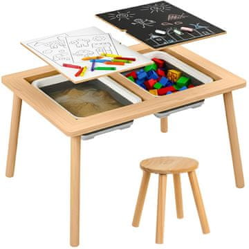 slomart Drveni senzorni stol sa stolcem Kruzzel 26366, Montessori
