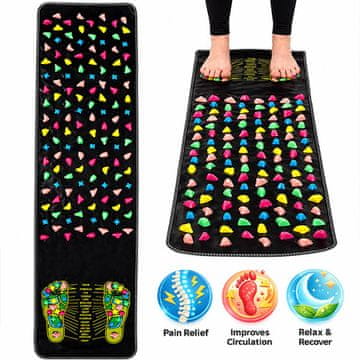 Cool Mango akupresurna podloga za masažu stopala s protukliznom izvedbom, 35 × 170 cm - Pressmat