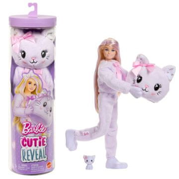 Barbie Barbie Cutie Reveal Lutka i dodaci, serija Cuddly Kitten s 10 iznenađenja