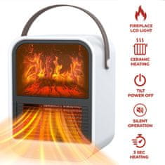 Cool Mango stolna električna grijalica za brzo grijanje s izgledom kamina, 1000 W - Heatfire