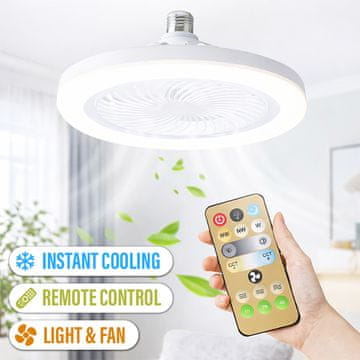 Cool Mango stropna svjetiljka s ventilatorom za svjež zrak, 3 načina svjetla, E27 - Fanny