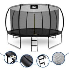 Aga SPORT EXCLUSIVE Trampolin 366 cm Crna + zaštitna mreža + ljestve