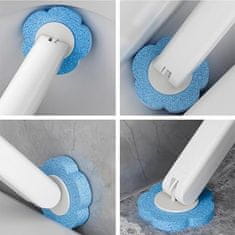 Cool Mango četka za WC školjku za higijensko čišćenje s impregniranim spužvastim glavama, dugom drškom i zamjenom na klik